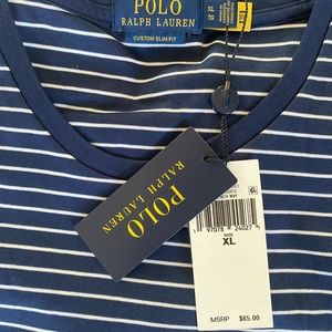 Ralph Lauren short sleeve blue/white striped shirt